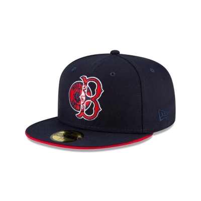 Boston Red Sox Gorra | New Era MLB Double Logo 59fifty Fitted Cap Mexico - Azules